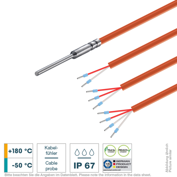 Cable probe fast response with silicone cable
